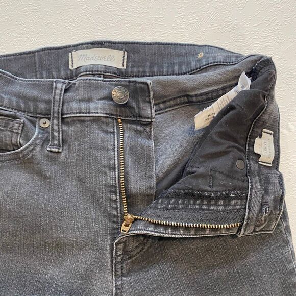 Madewell Black Skinny Jeans Distressed Raw Hem Stretch Denim - Picture 10 of 11